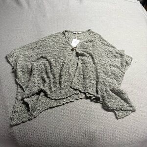 Island Tribe Knits Boho Grey Knit Villa Shawl One Size NWT Lagenlook